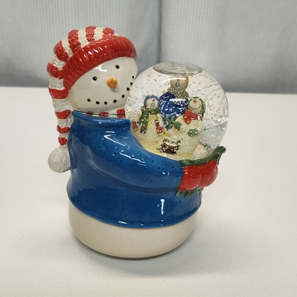 Snow Globe Debbie Mumm Snowman Portraits Play Frosty The Snowman 1990s See Video - Picture 9 of 10